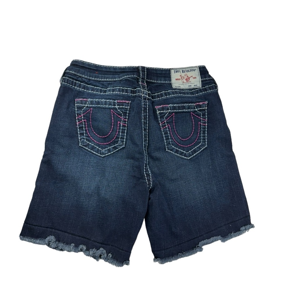 True Religion 28 Jayde mid rise Raw Hem Denim Jean Shorts